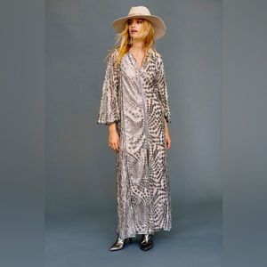 Anna Sui for Free People silver maxi gown